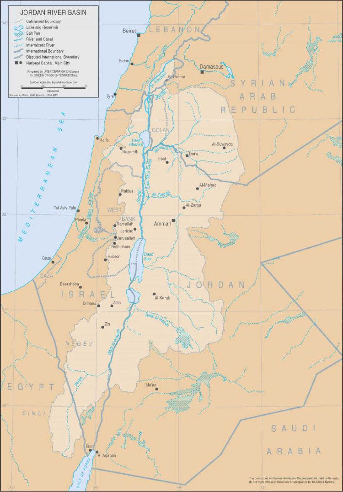 mapa ng Jordan river sa mundo