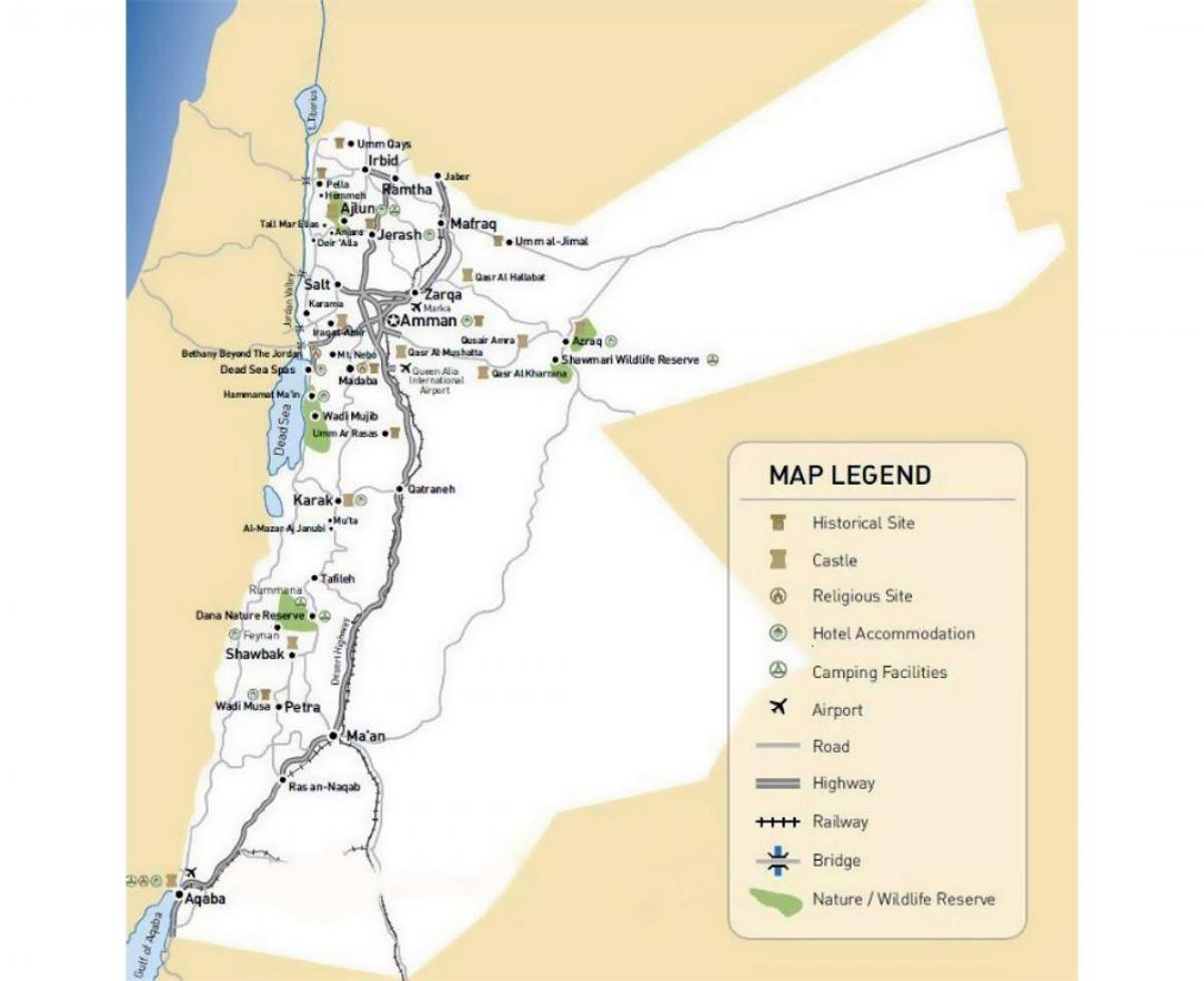 Jordan paglalakbay mapa