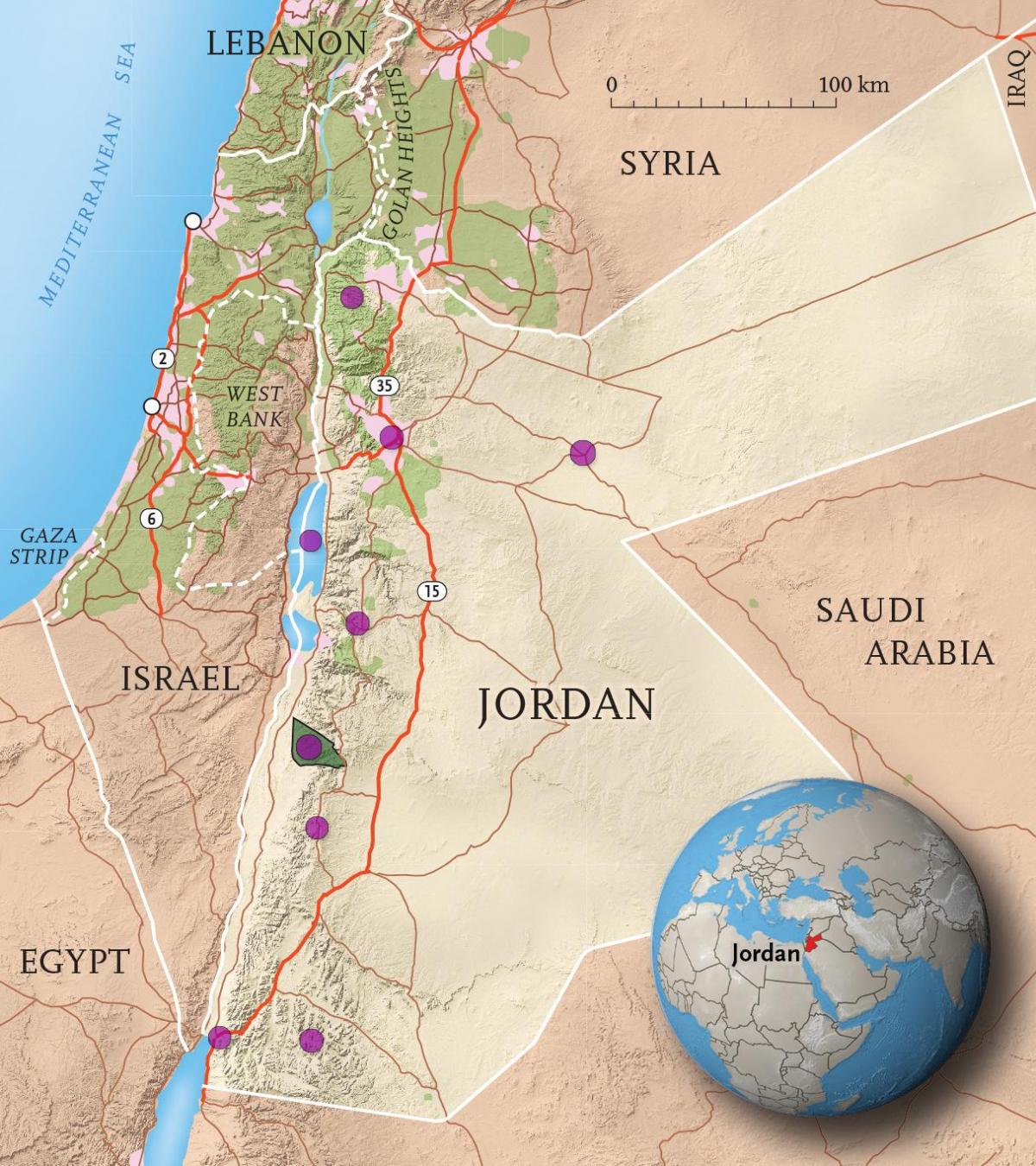 kaharian ng Jordan mapa