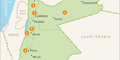Amman Jordan sa mapa