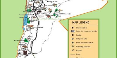 Mapa ng Jordan tourist site