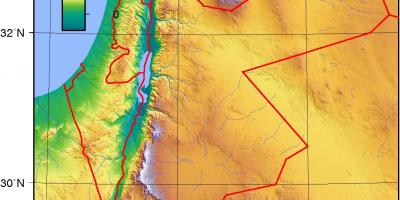 Mapa ng Jordan topographic