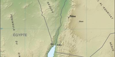 Mapa ng Jordan ng pagpapakita ng mga petra