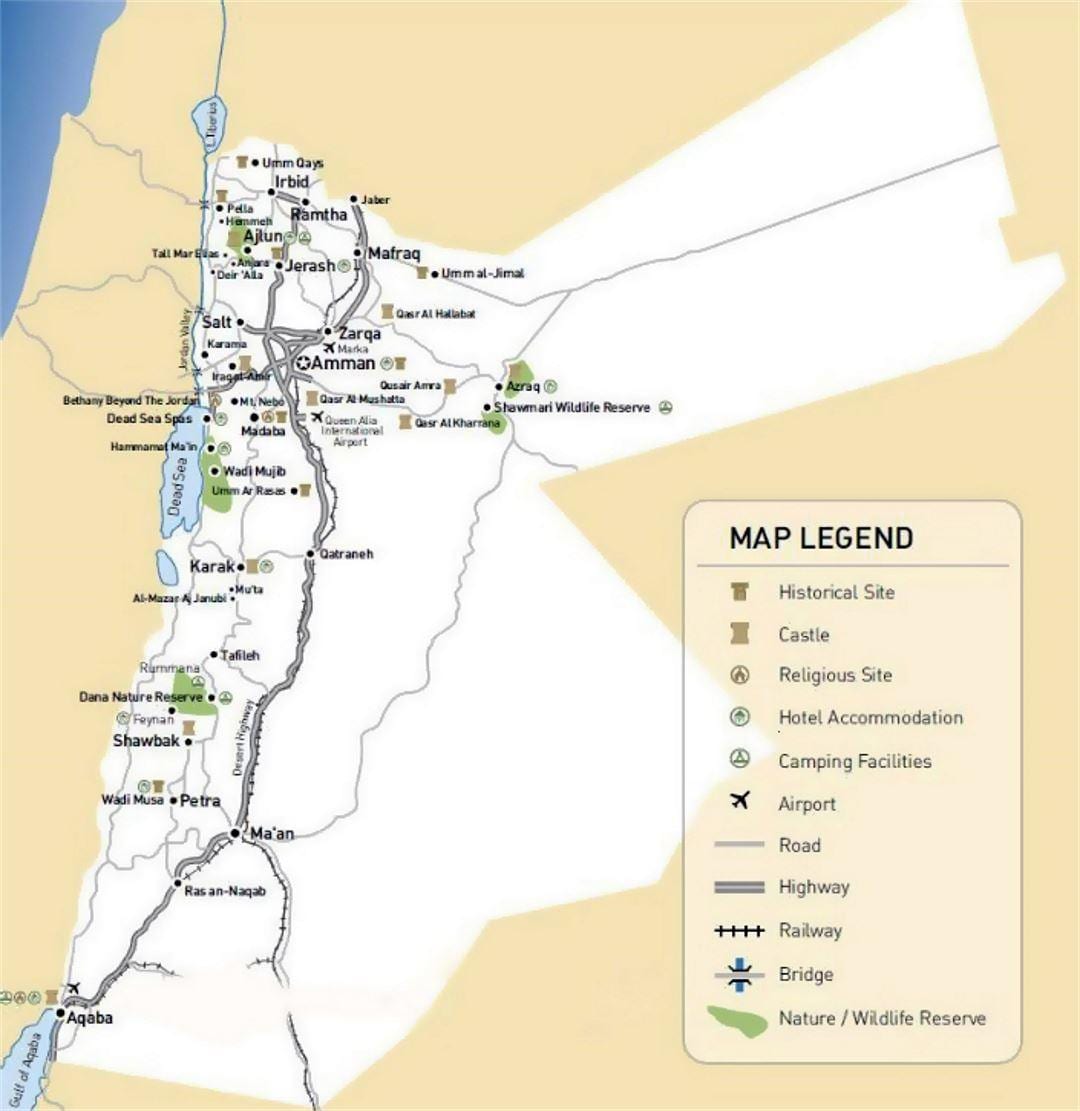 Jordan pinupuntahan ng mga turista mapa