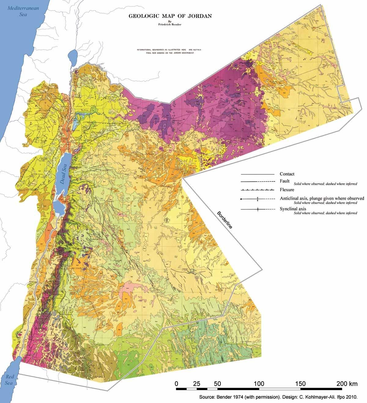 mapa ng Jordan heolohiya