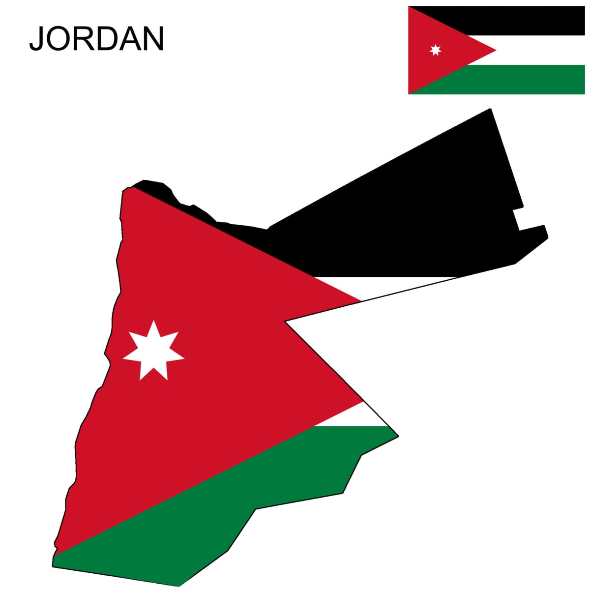 mapa ng Jordan mapa flag