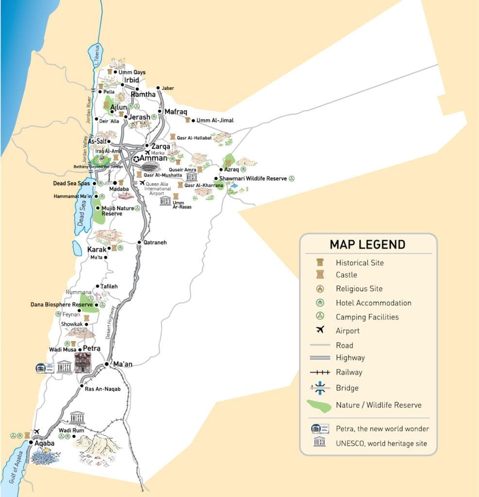 mapa ng Jordan paliparan