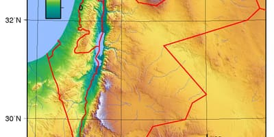 Mapa ng Jordan elevation