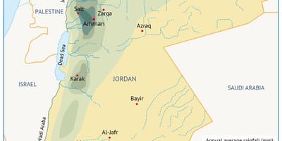 Mapa ng Jordan heograpiya