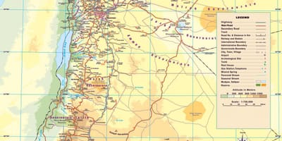Mapa ng pisikal na mapa ng Jordan